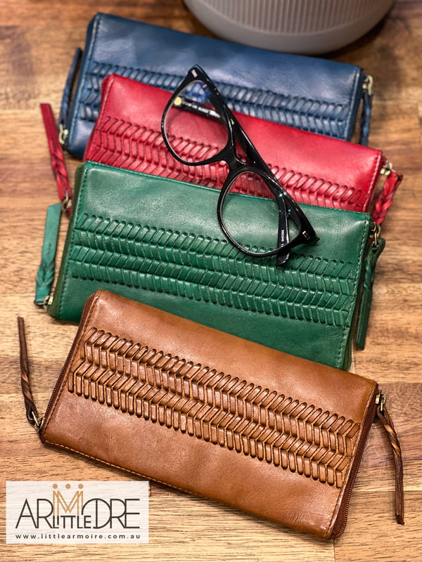 Unisex Brown Wallet with two side sleek Zip Pocket -