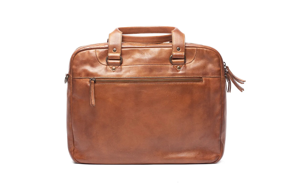 LA3624 Vintage Business Leather Laptop Document Brief Bag Little Armoire Tasmania ONLINE